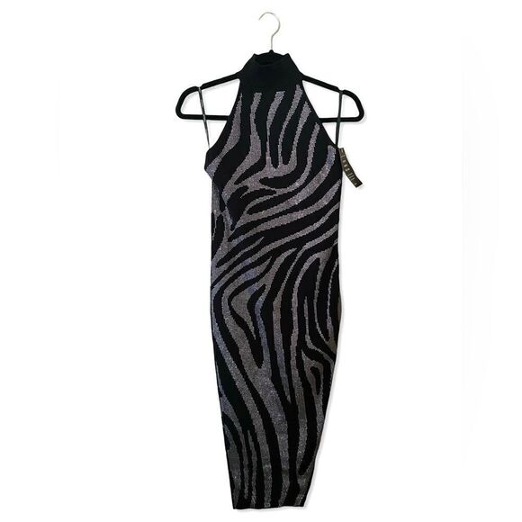 Retrofete Kaisley midi dress black crystal rhinestone knit party bodycon Revolve - Picture 4 of 17